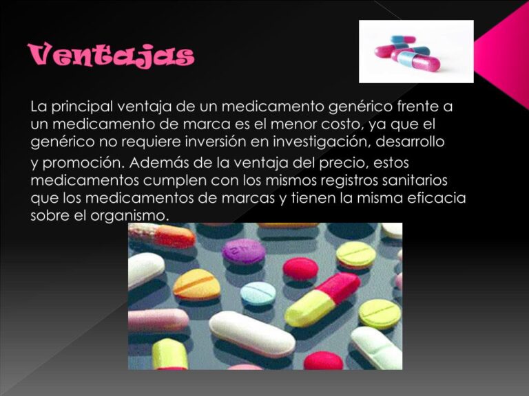 Ventajas de los medicamentos gen&eacute;ricos